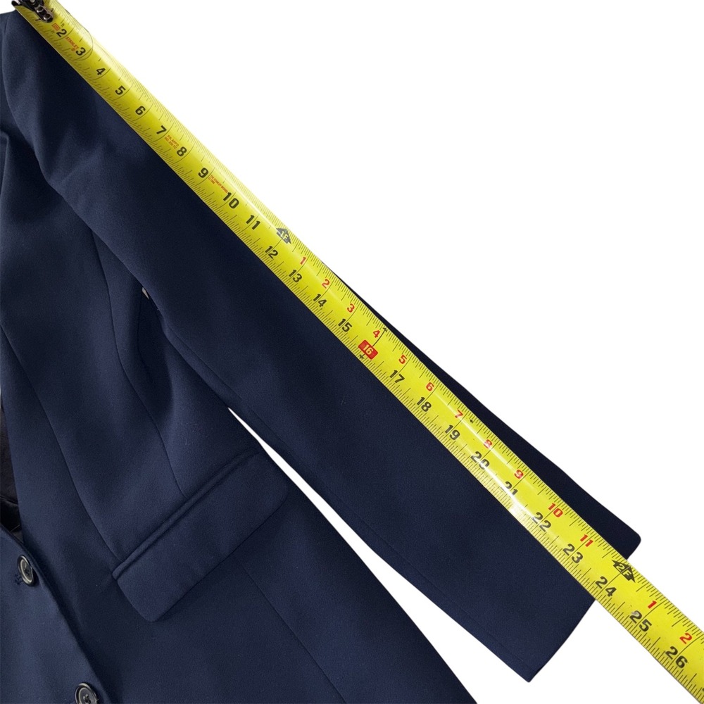 J.Crew French Girl Double Breasted Collarless Blazer Women's 2 Navy Blue H6285 - Picture 5 of 10